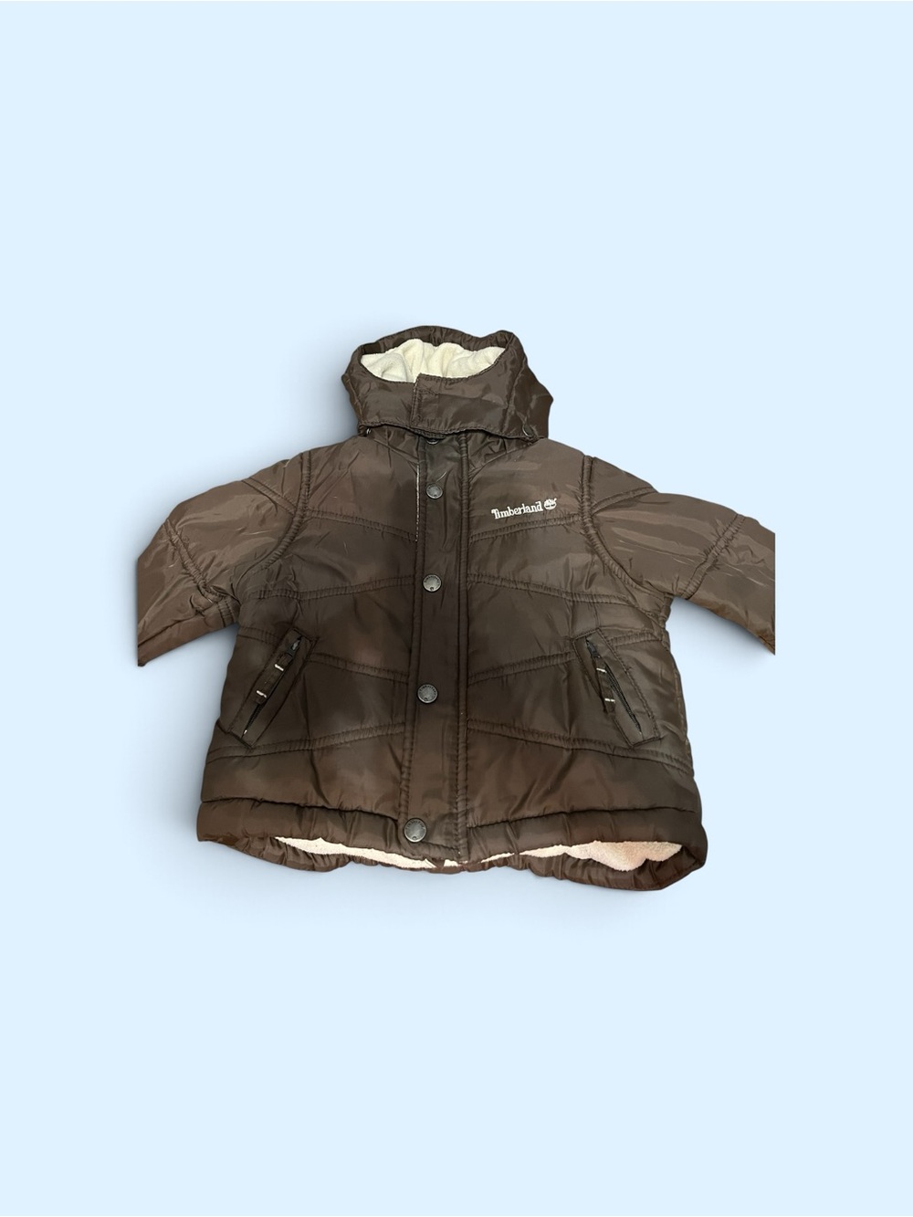 Timberland Dark Brown Hooded Kids Puffer Jacket